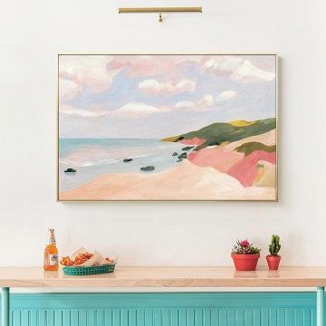 color seaside abstract wall art minimalism texture Oil Paintings